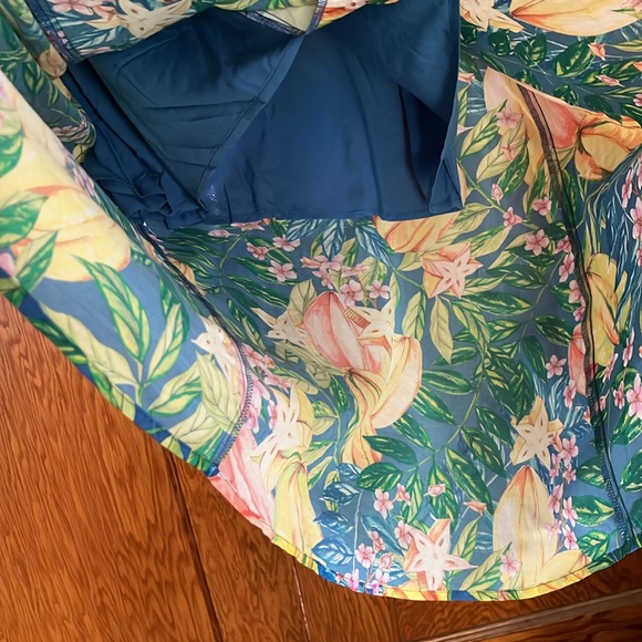 Farm Rio Star Fruit Puff Sleeve Midi Dress Size L NWT - Picture 12 of 15